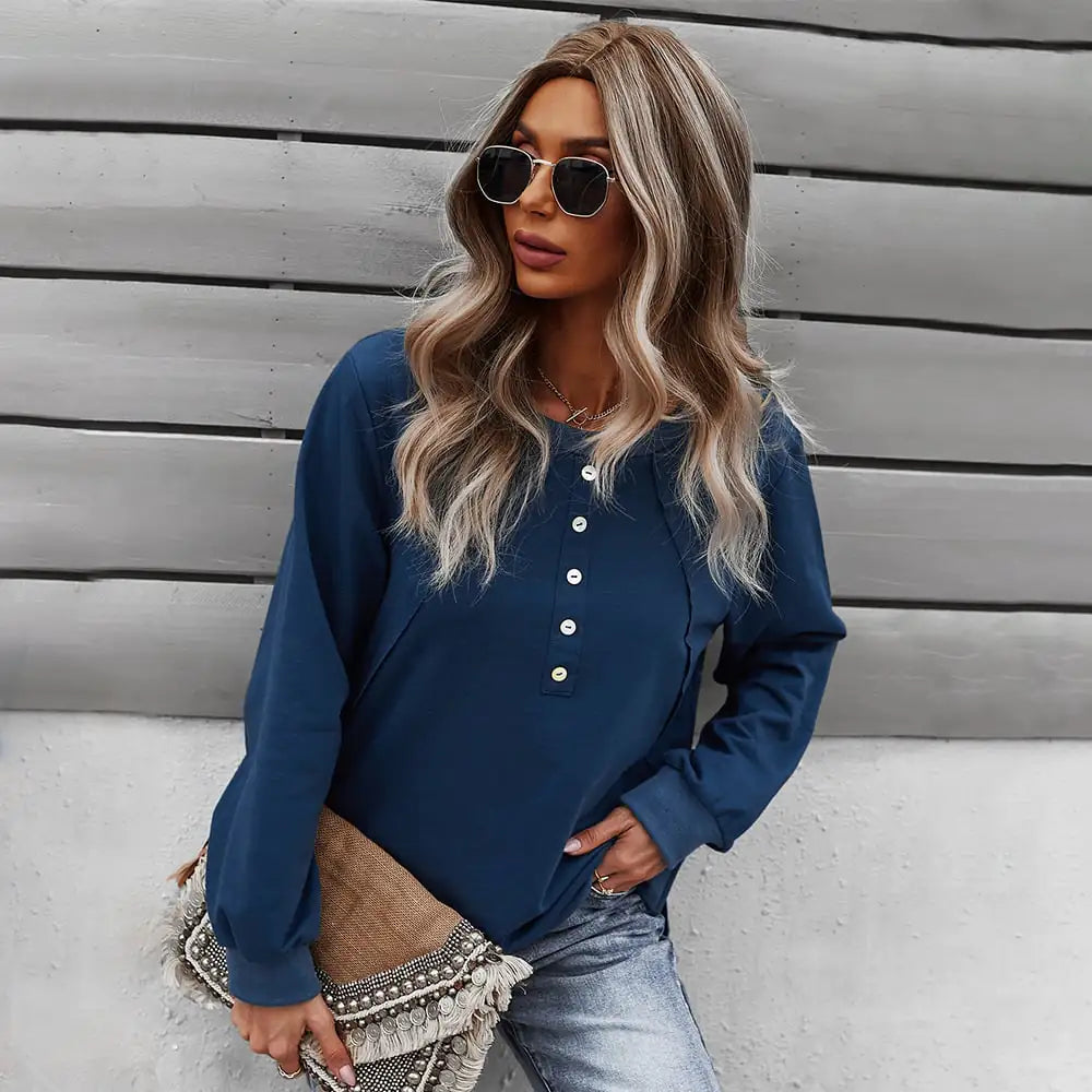Chic Long-Sleeve Round Neck Sweater