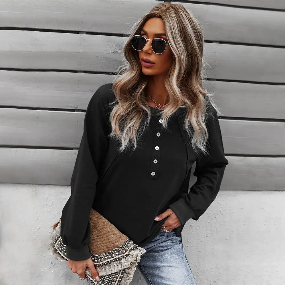 Chic Long-Sleeve Round Neck Sweater