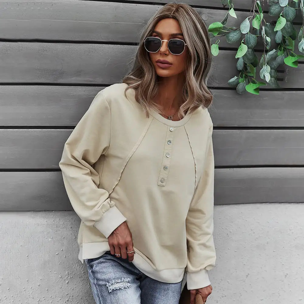 Chic Long-Sleeve Round Neck Sweater